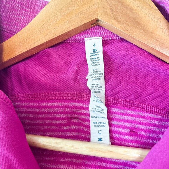 Lululemon Base Runner ½ Zip Raspberry Piqué Pink Pullover Size 4 - Picture 7 of 12